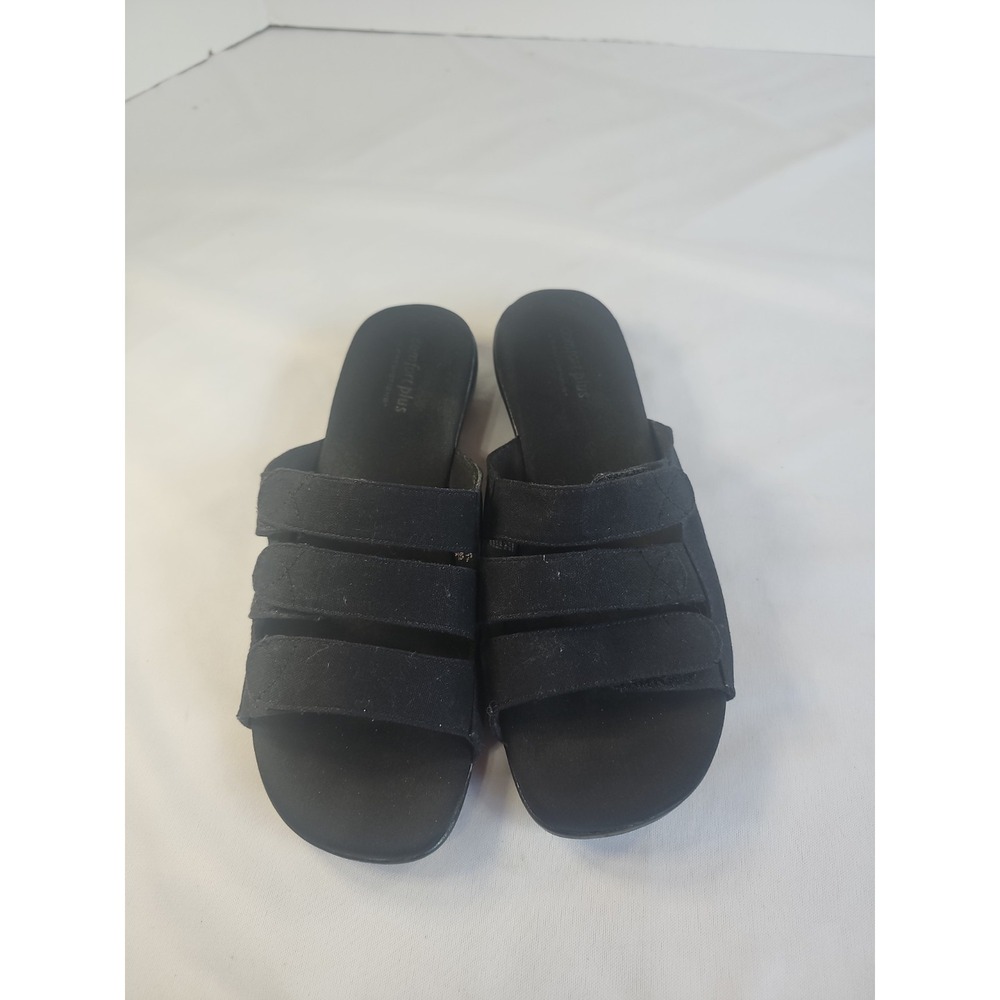 Predictions Comfort Plus Slip On Black Womens Shoes Adjustable Straps‎ Size 9